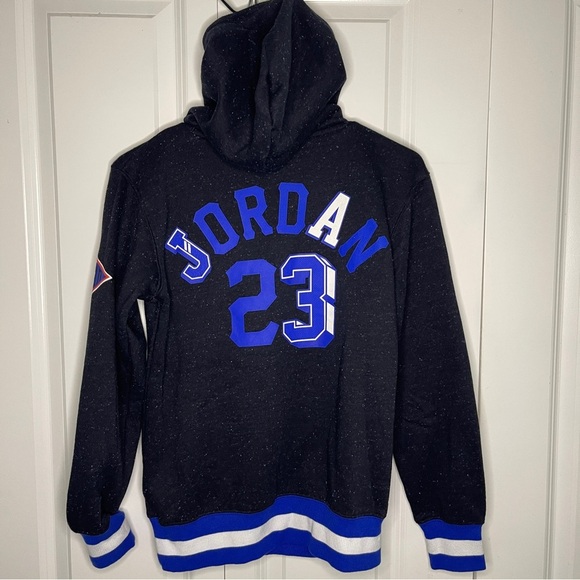 Nike Jordan Court Of Legends Hoodie Size Large Boys Black Blue Varsity Pullover - Picture 2 of 10